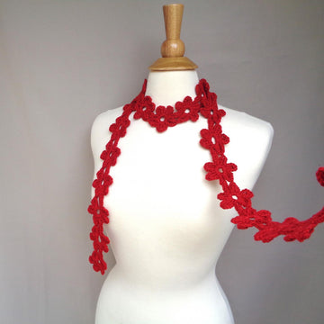 Crimson Daisy Scarf