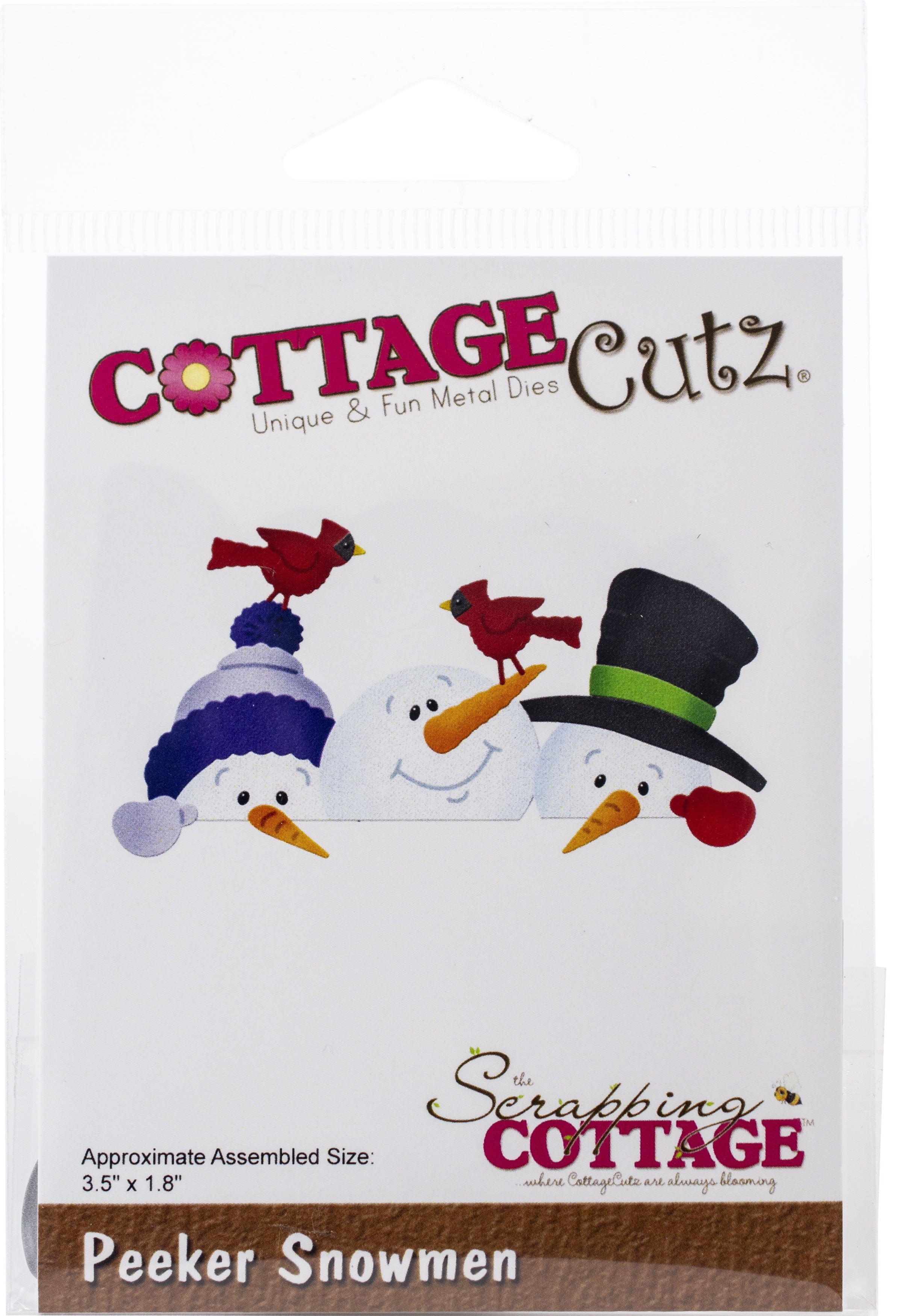 CottageCutz Dies - Peeker Snowmen 3.5"X1.8"