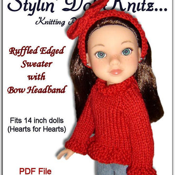Fits Hearts for Hearts Doll. Sweater and Headband PDF 242