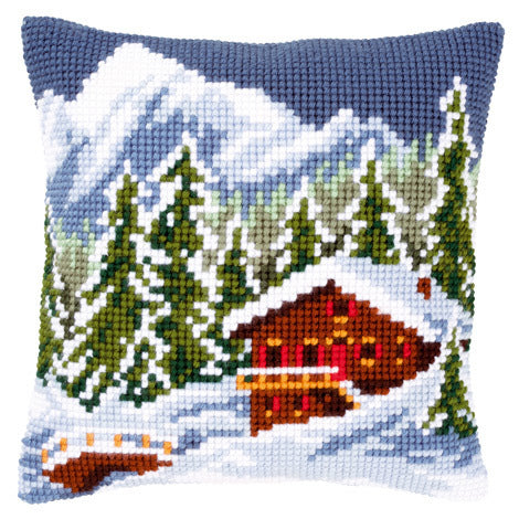 Vervaco Snow Landscape Cushion Front Chunky Cross Stitch Kit - 40cm x 40cm