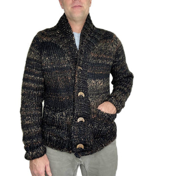 Mountains and Stone Cardigan - Chunky Shawl Collar
