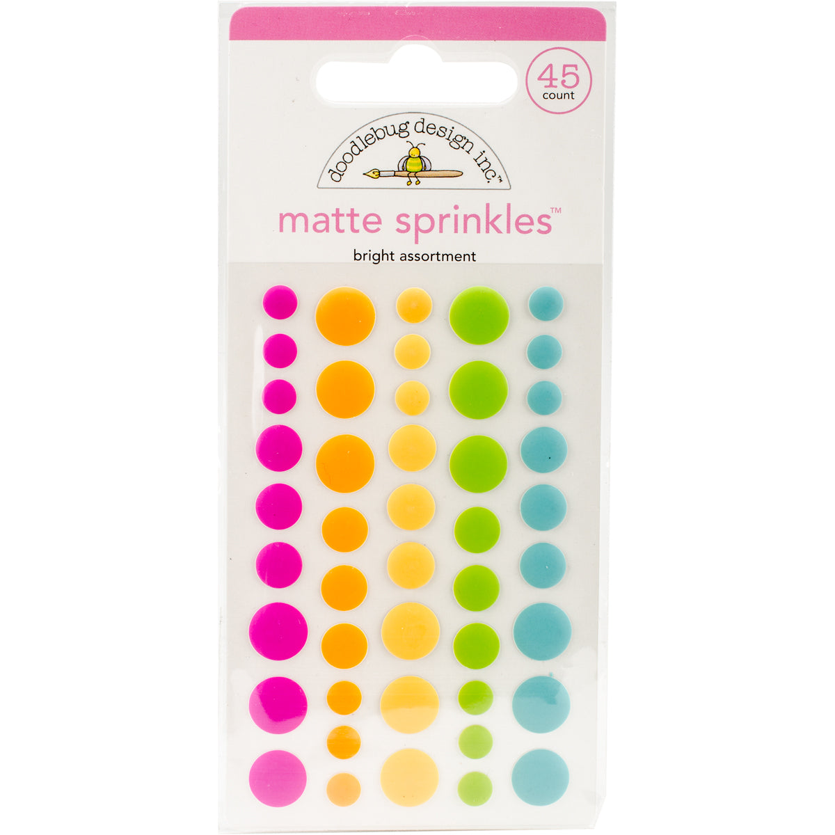 Doodlebug Sprinkles Adhesive Matte Enamel Embellishments - Bright
