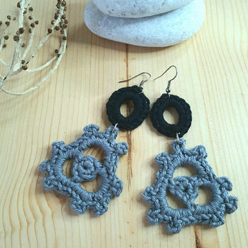 Triangle and ring earring