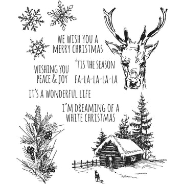 Stampers Anonymous Tim Holtz Cling Stamps 7"X8.5" - Scribble Woodland