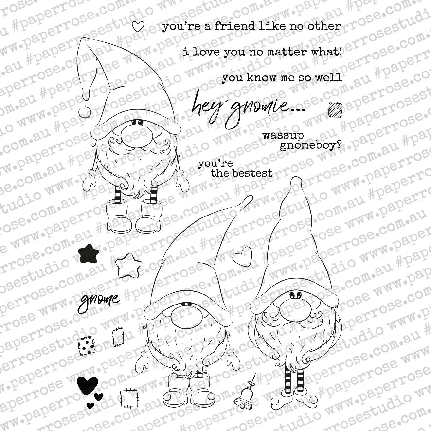 Paper Rose Clear Stamps 4"X6" - Gnomies
