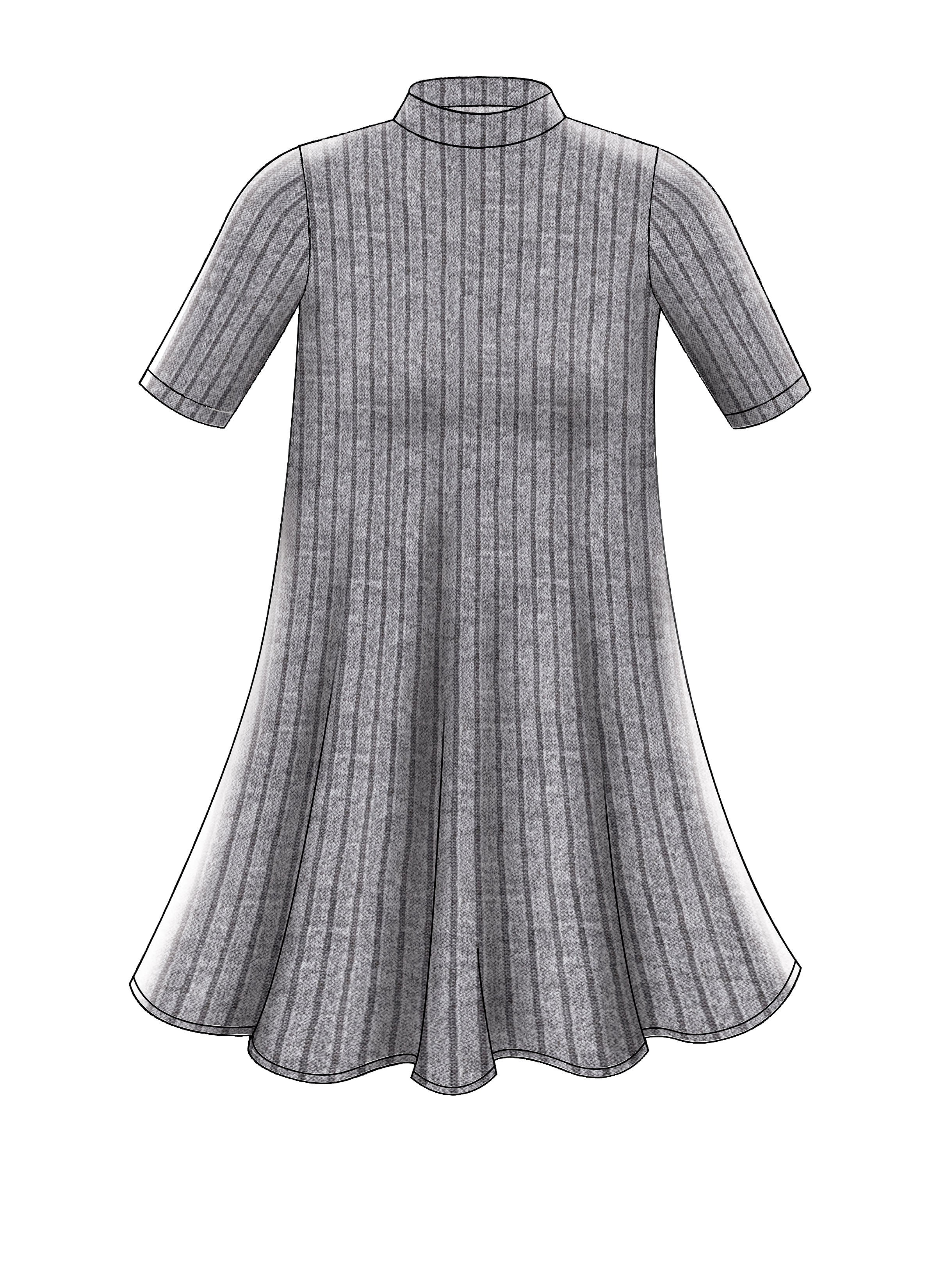 McCall's Misses' Knit Swing Dresses with Neckline and Sleeve Variations M7622 - Sewing Pattern