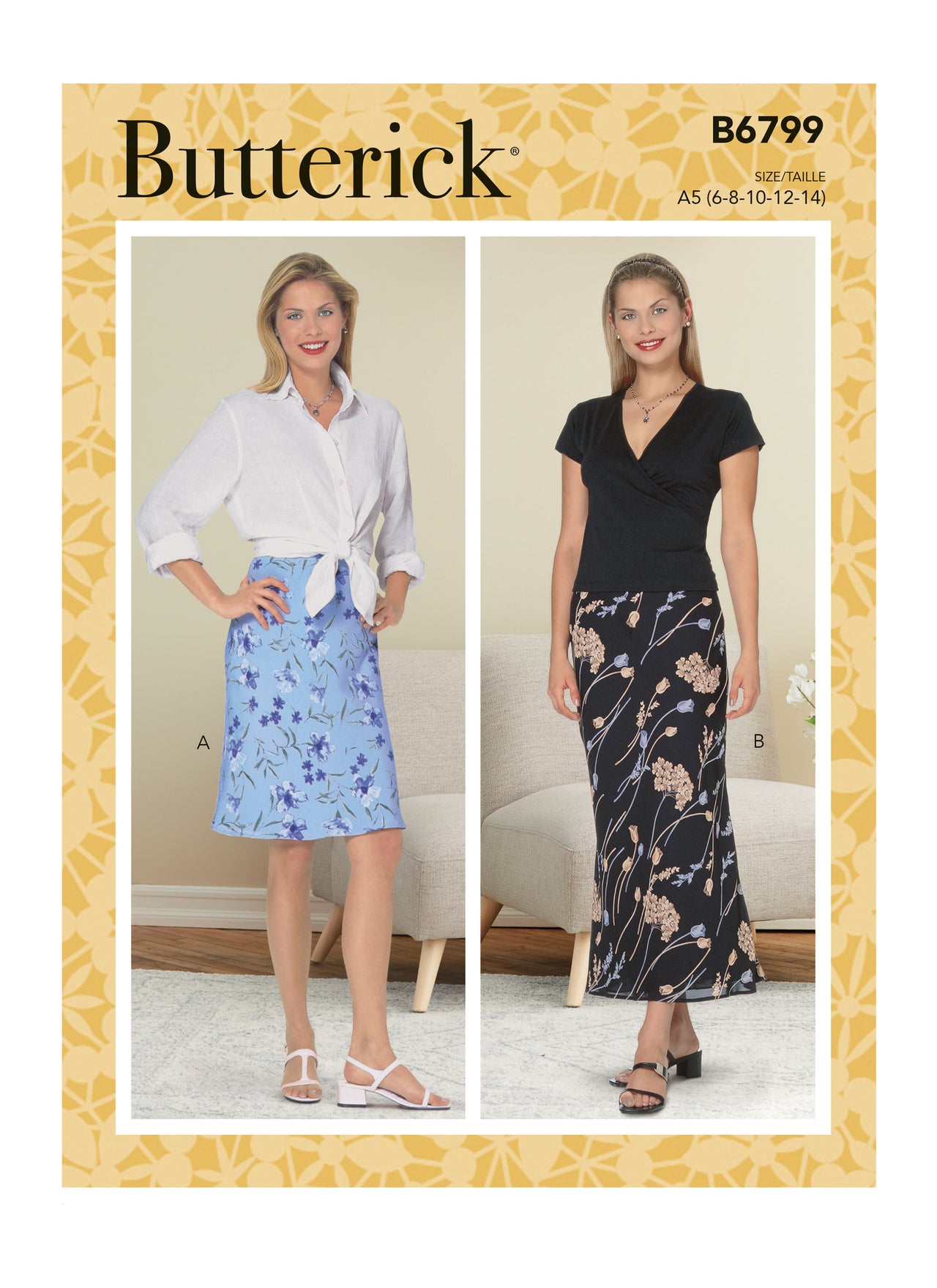 Butterick Misses' & Misses' Petite Bias A-Line Skirt B6799 - Sewing Pattern