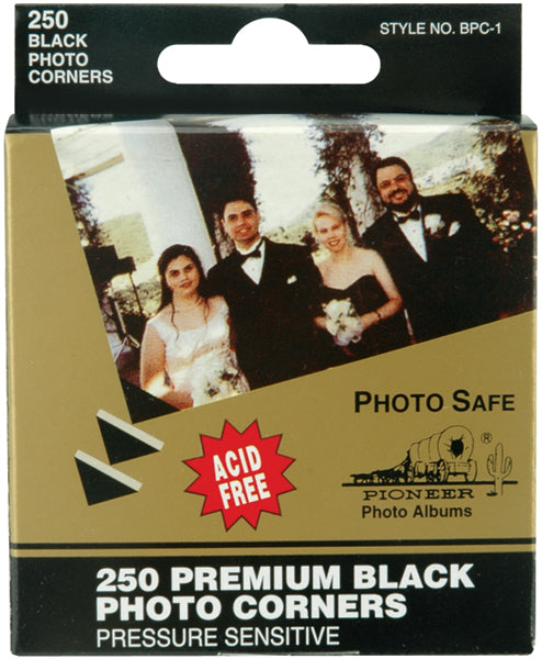 Pioneer Premium Photo Corners Self-Adhesive .5" 250/Pkg - Black
