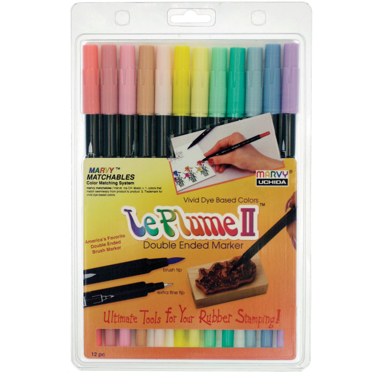 Uchida Le Plume II Double-Ended Markers 12/Pkg - Pastels