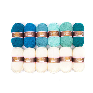 Queen Blanket Small Size by Tinna Thorvaldar - Stylecraft Special DK 12 Ball Colour Pack
