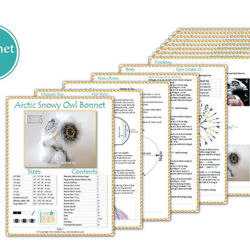 Arctic Snowy Owl Bonnet Crochet PDF Pattern