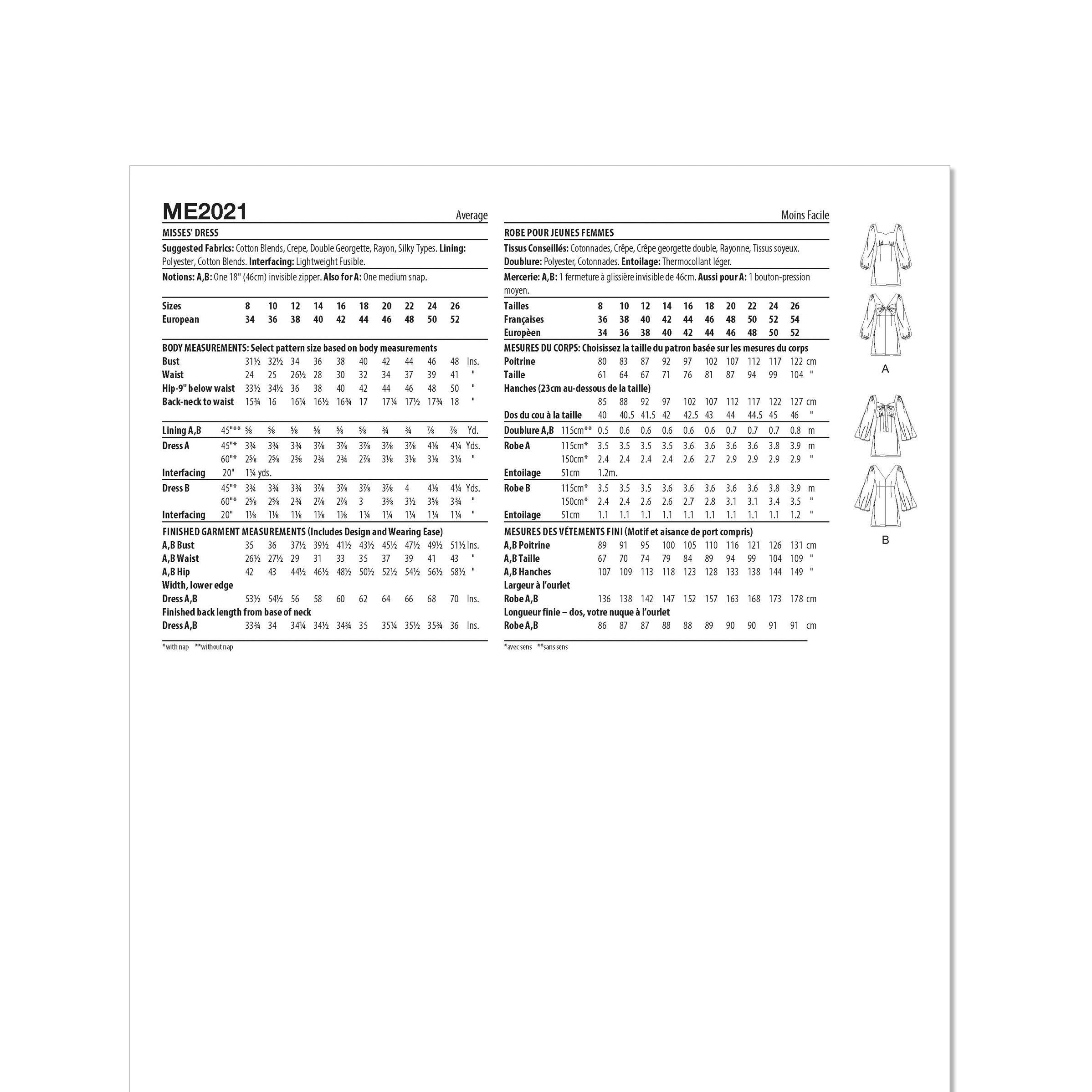Know Me Misses' Dress by Gwen Heng ME2021 - Sewing Pattern