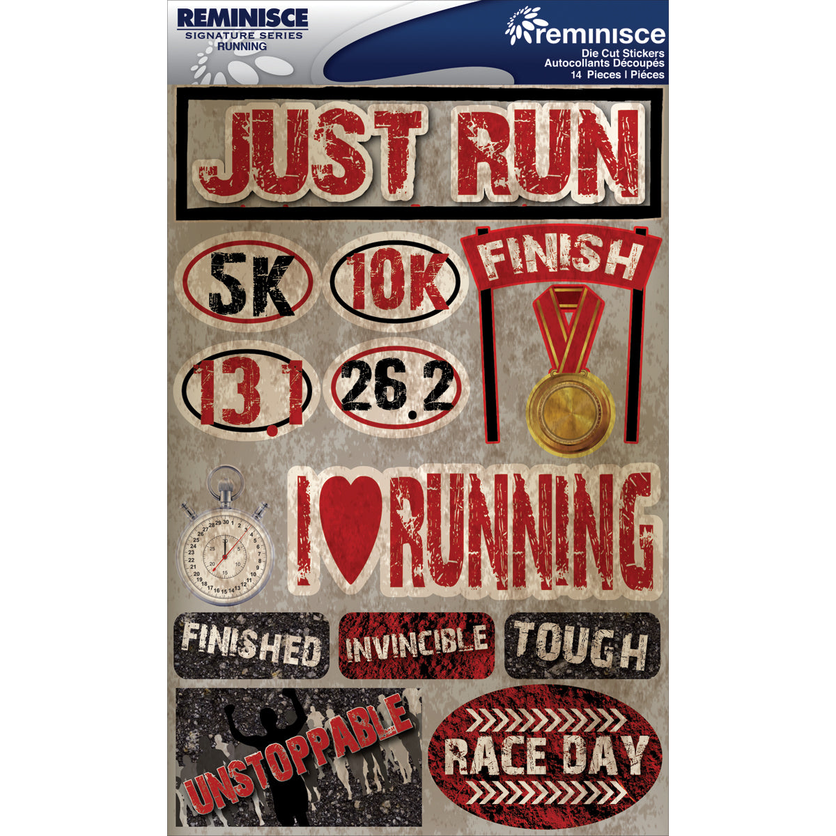 Reminisce Signature Series Dimensional Stickers 4.5"X6" - Running