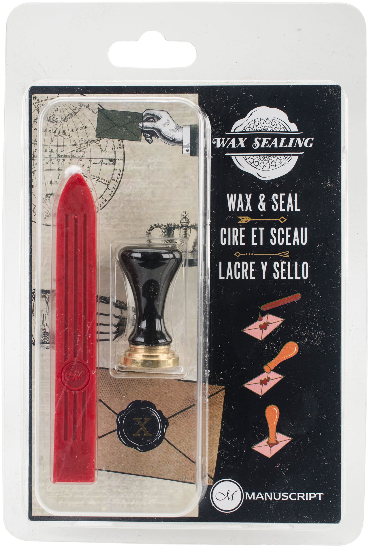 Manuscript Pen Manuscript Short Handle Design Sealing Set W/Red Wax - X