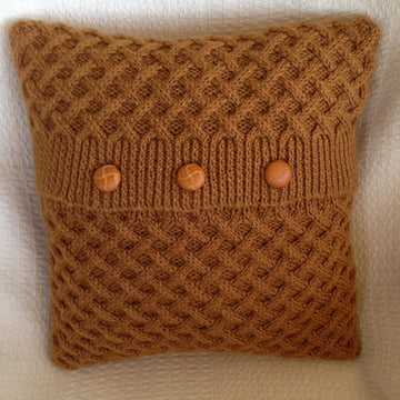 Diagonal basketweave 16"x16"/40x40cm knit pillow cover