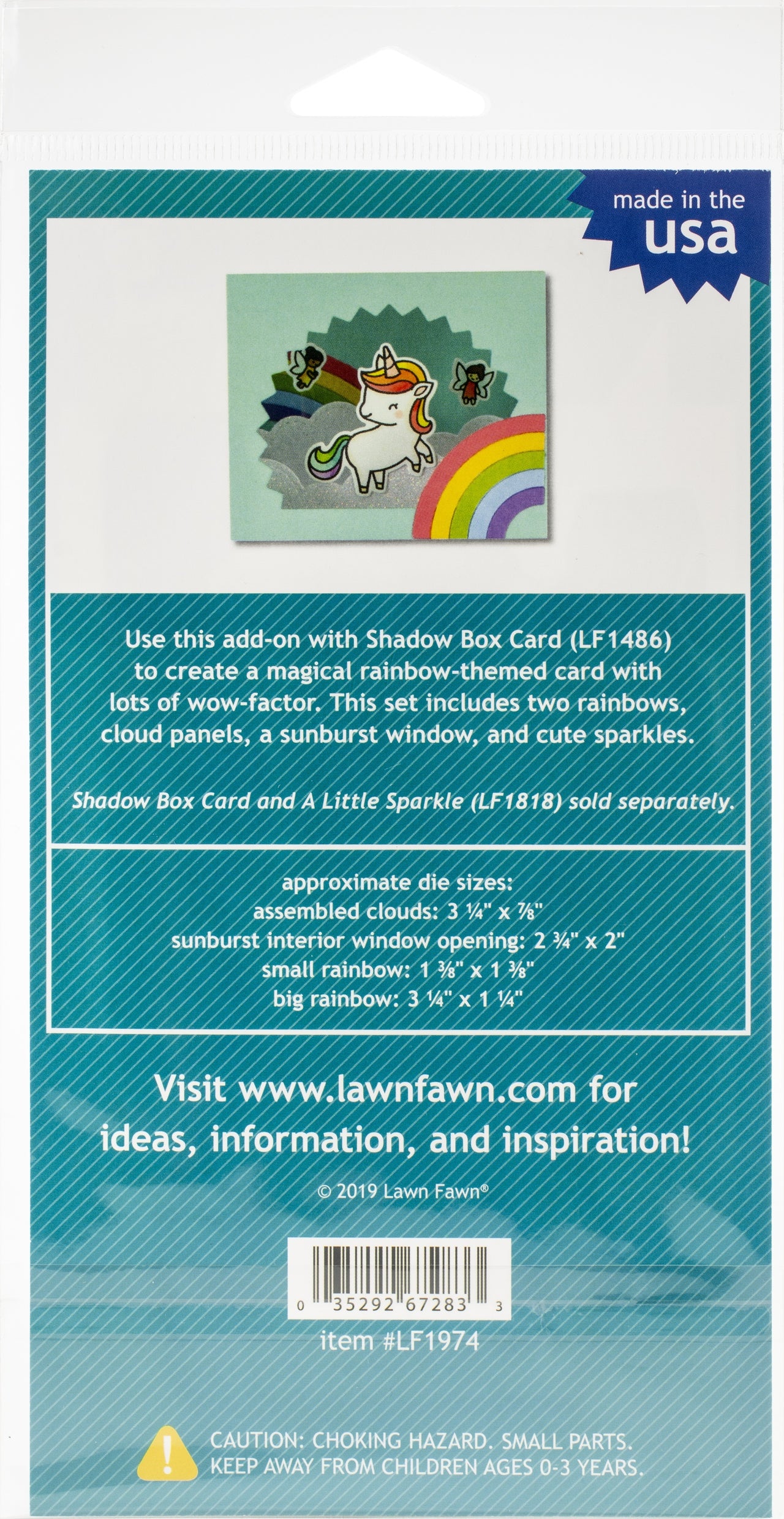 Lawn Fawn Lawn Cuts Custom Craft Die - Shadow Box Rainbow Add-On