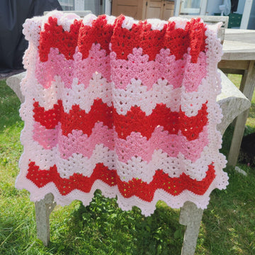 Strawberry Ripple Baby Blanket Afghan