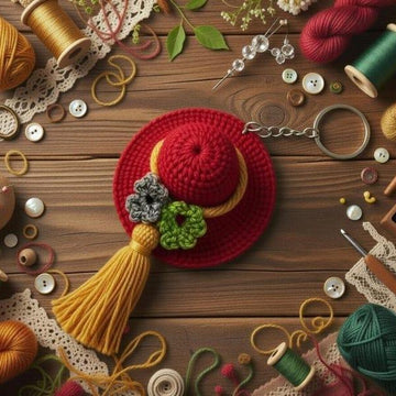 Crochet Hat Keychain Pdf + ideo Tutorials