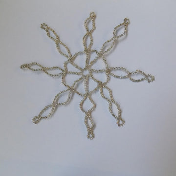 Wire Crocheted Snowflake with Beads