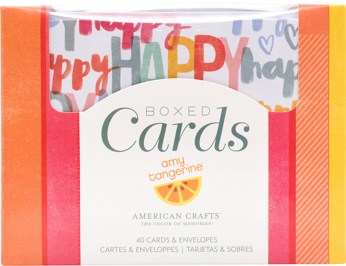 American Crafts A2 Cards W/Envelopes (4.375"X5.75") 40/Box - Amy Tan Oh Happy Life
