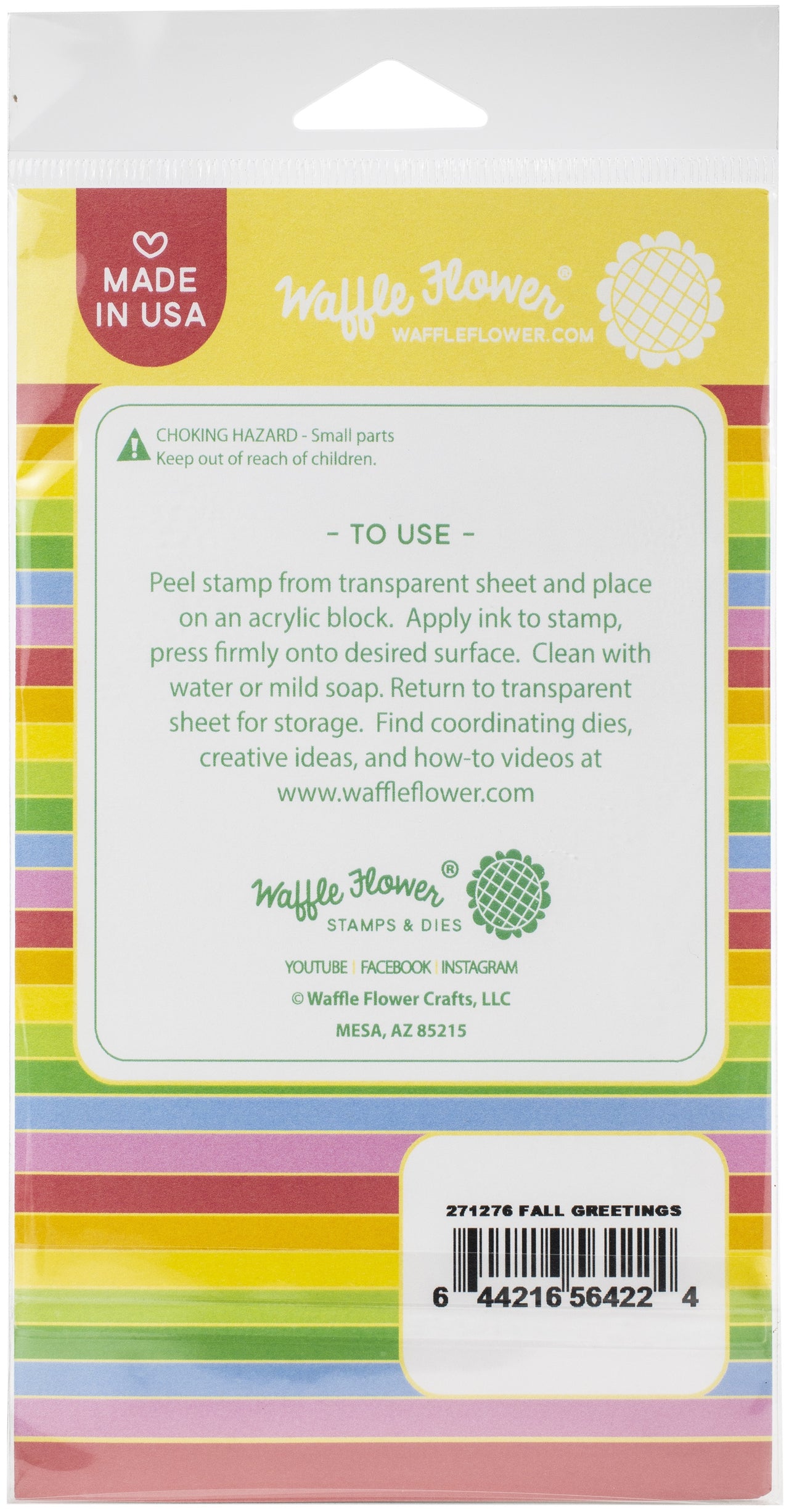 Waffle Flower Crafts Clear Stamps 4"X6" - Fall Greetings