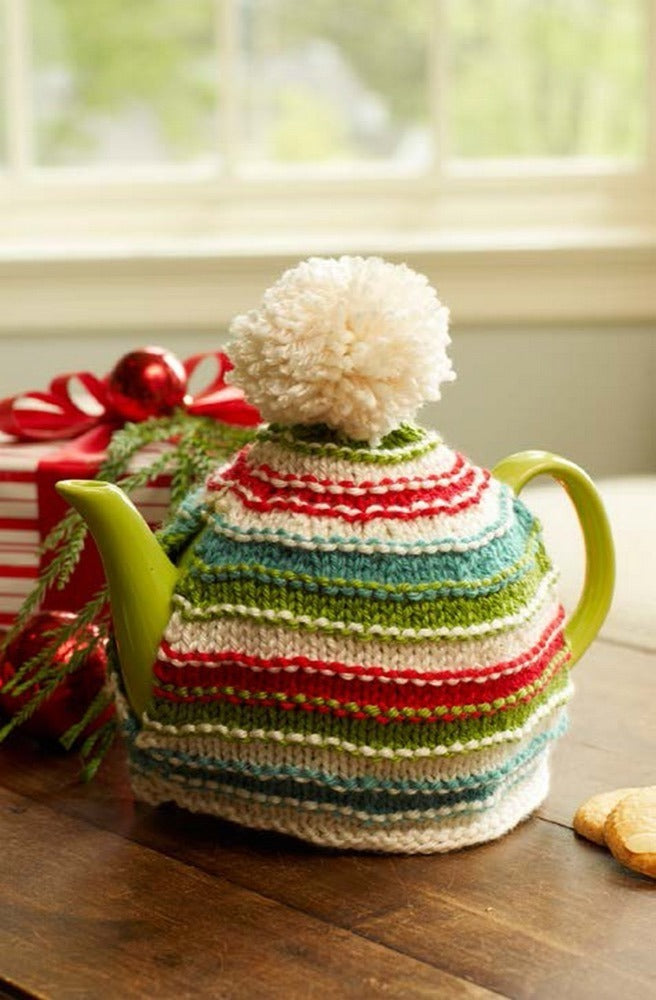 Holiday Teapot Cozy in Red Heart Soft Solids - LW3662