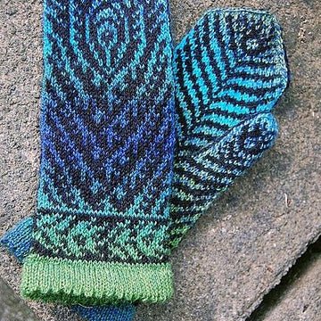 Peacock Feather Mittens