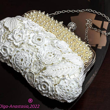 Irish lace bridal handbag
