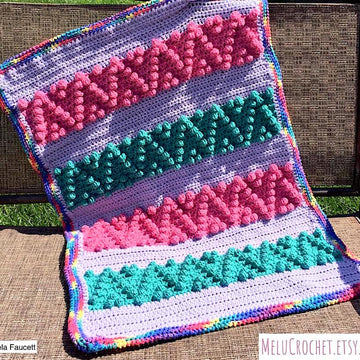 Chevron Bobble Block Blanket