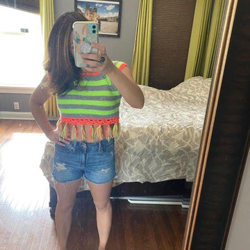 Bubble Gum Boho Top fringes PDF Crochet Pattern