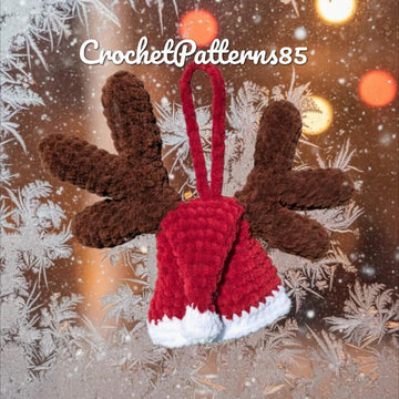Christmas Reindeer Antlers with Santa Hat English-US