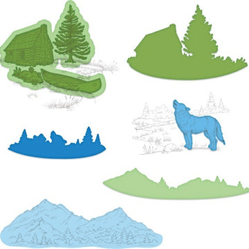Heartfelt Creations Cut & Emboss Dies - Create A 'scape Backcountry 1.5" To 5.2"