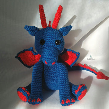 Denzel the Dragon - UK Terminology - Amigurumi