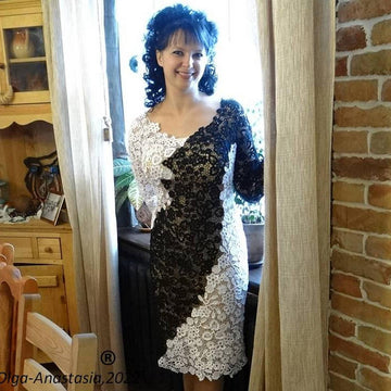 Black and white lace dress