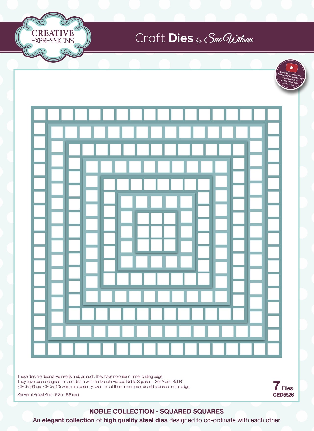 Creative Expressions Craft Dies By Sue Wilson - Squared Squares