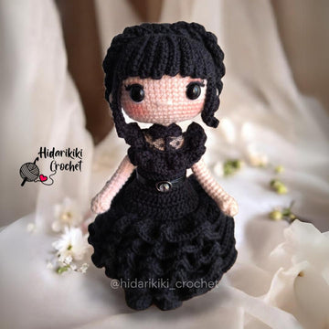 Wednesday Addams Amigurumi Crochet Pattern – Rave’n Dance Party Outfit (PDF)