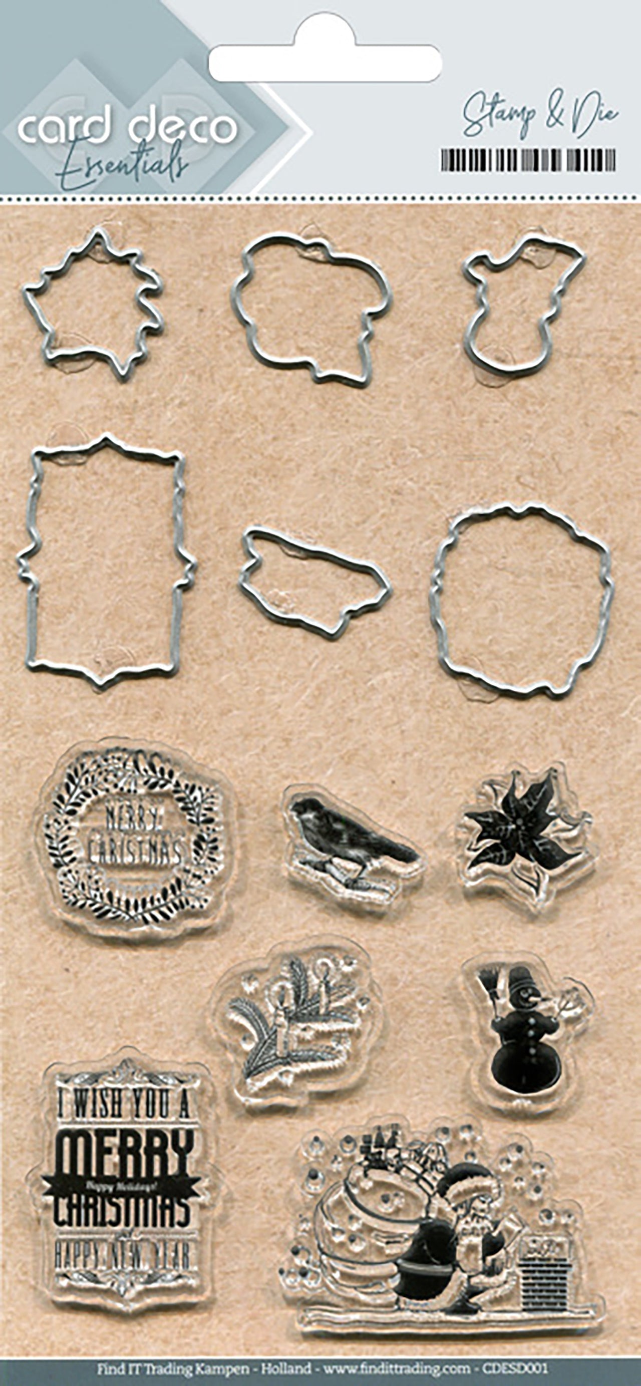 Find It Trading Card Deco Stamp & Die Set - Merry Christmas