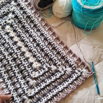 Rectangular Textured Fair Isle Afghan