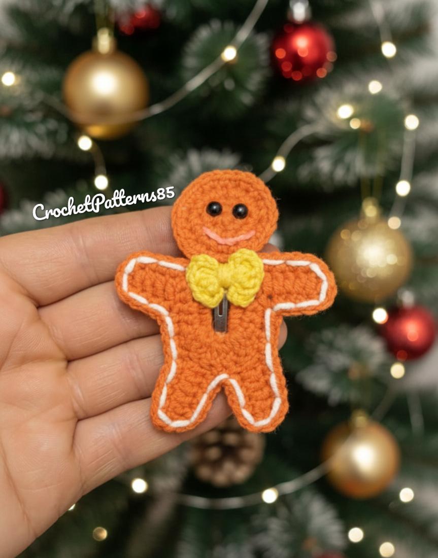 Gingerbread Man Christmas Hair Clip English-US