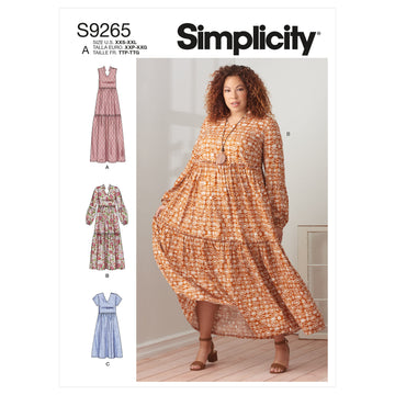 Simplicity Misses' & Women's Tiered Dresses S9265 - Paper Pattern, Size A (XXS-XS-S-M-L-XL-XXL)