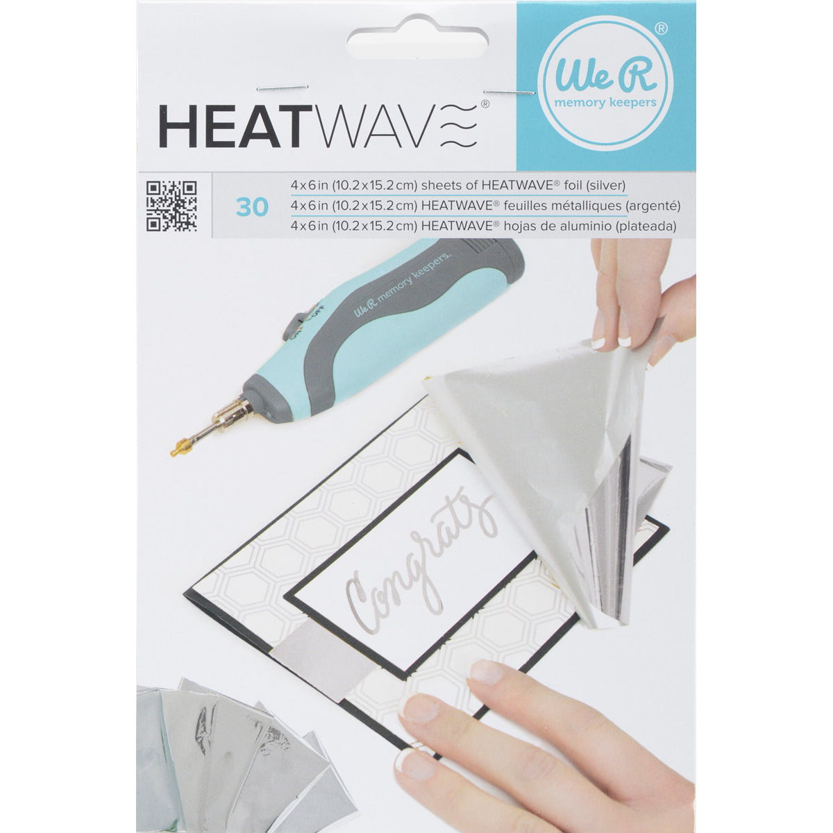 We R Memory Keepers Heatwave Foil Sheets 4"X6" 30/Pkg - Silver