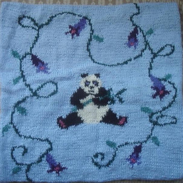 Panda in the Flowers cushion cover