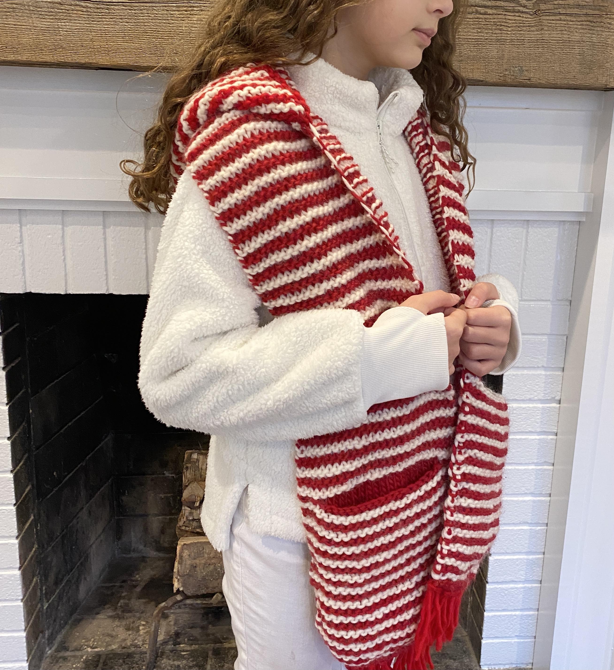 Candy Cane Hooded Scarf