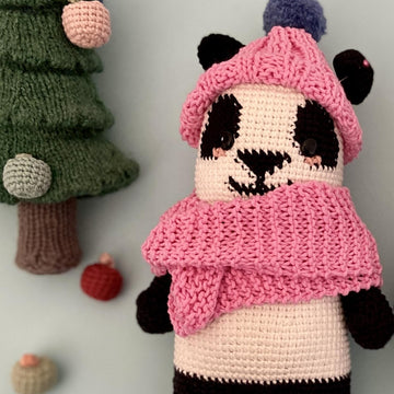 Pascual the panda bear in a vest Crochet Pattern - Amigurumi