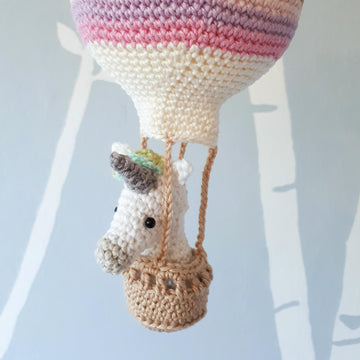 Unicorn in a hot air balloon