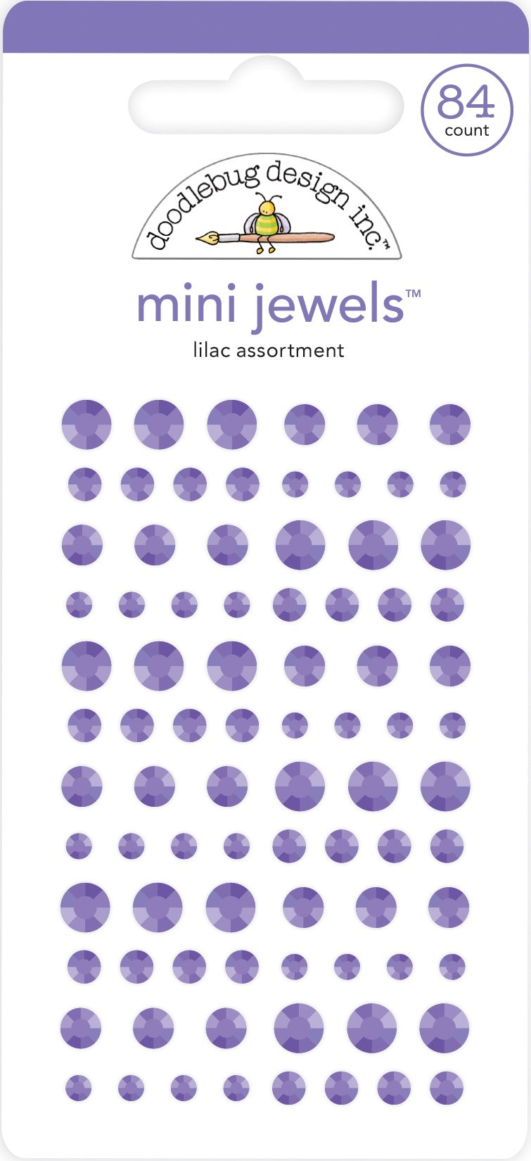 Doodlebug Adhesive Mini Jewels - Lilac