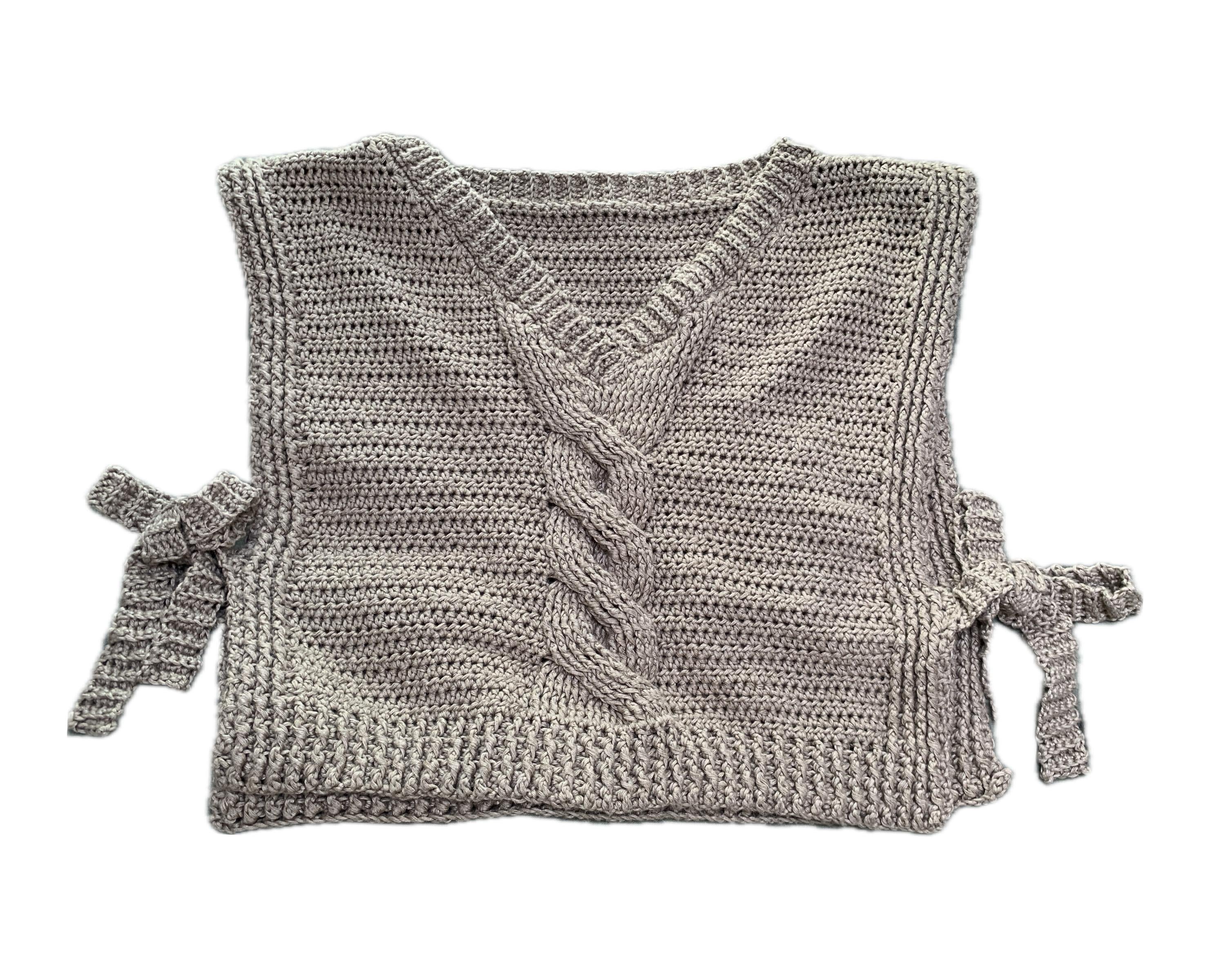 Crochet cable vest