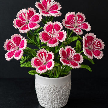 Crochet Chinese pink flowers