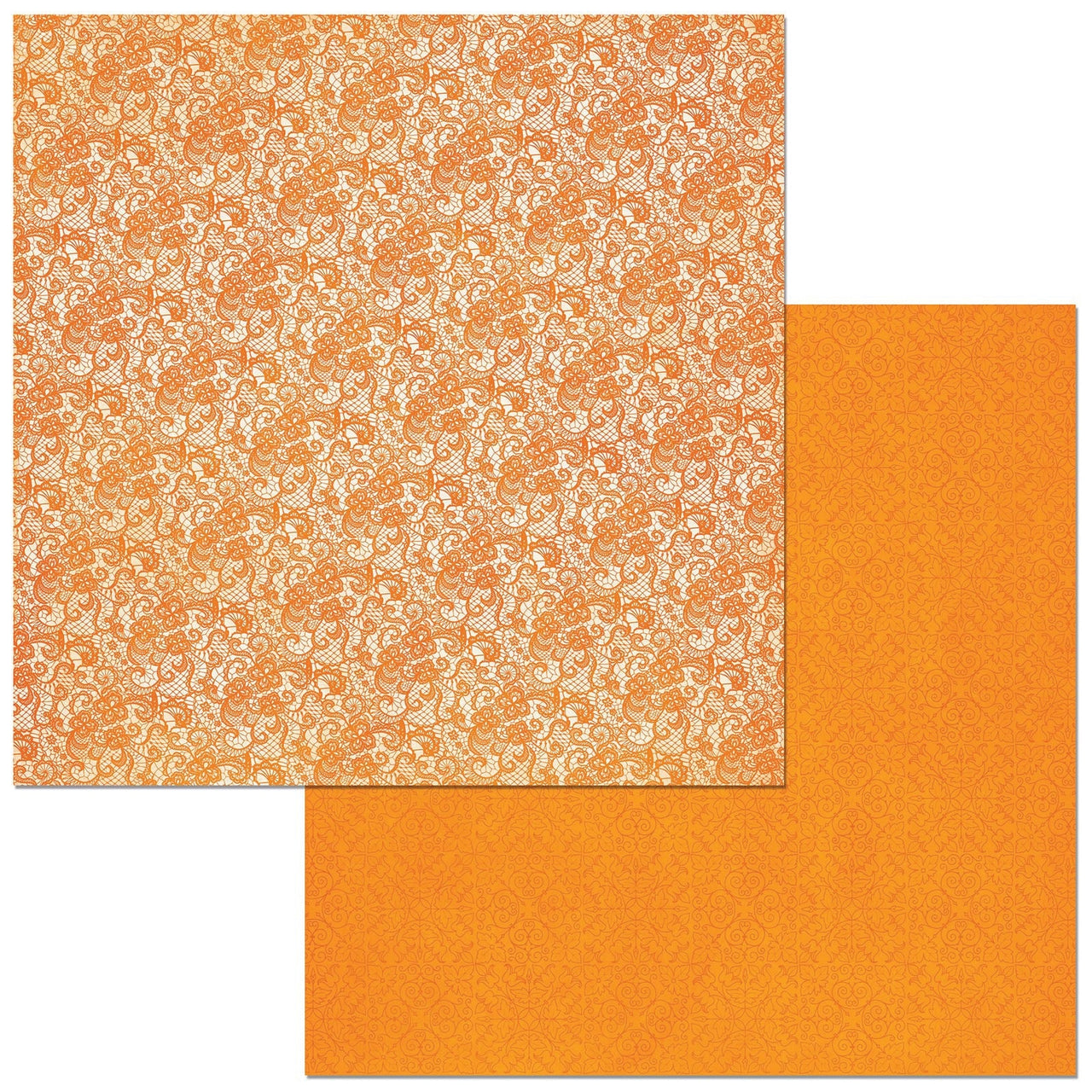 American Crafts BoBunny Double Dot Lace Double-Sided Cardstock 12"X12" 25/Pkg - Pumpkin