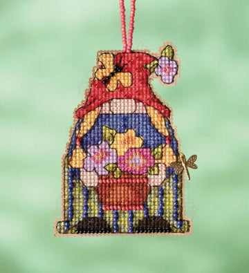 Mill Hill Garden Girl Gnome Cross Stitch Kit - 2.5inw x 3.25inh